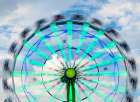 Motion blur of a Ferris wheel. Art Print